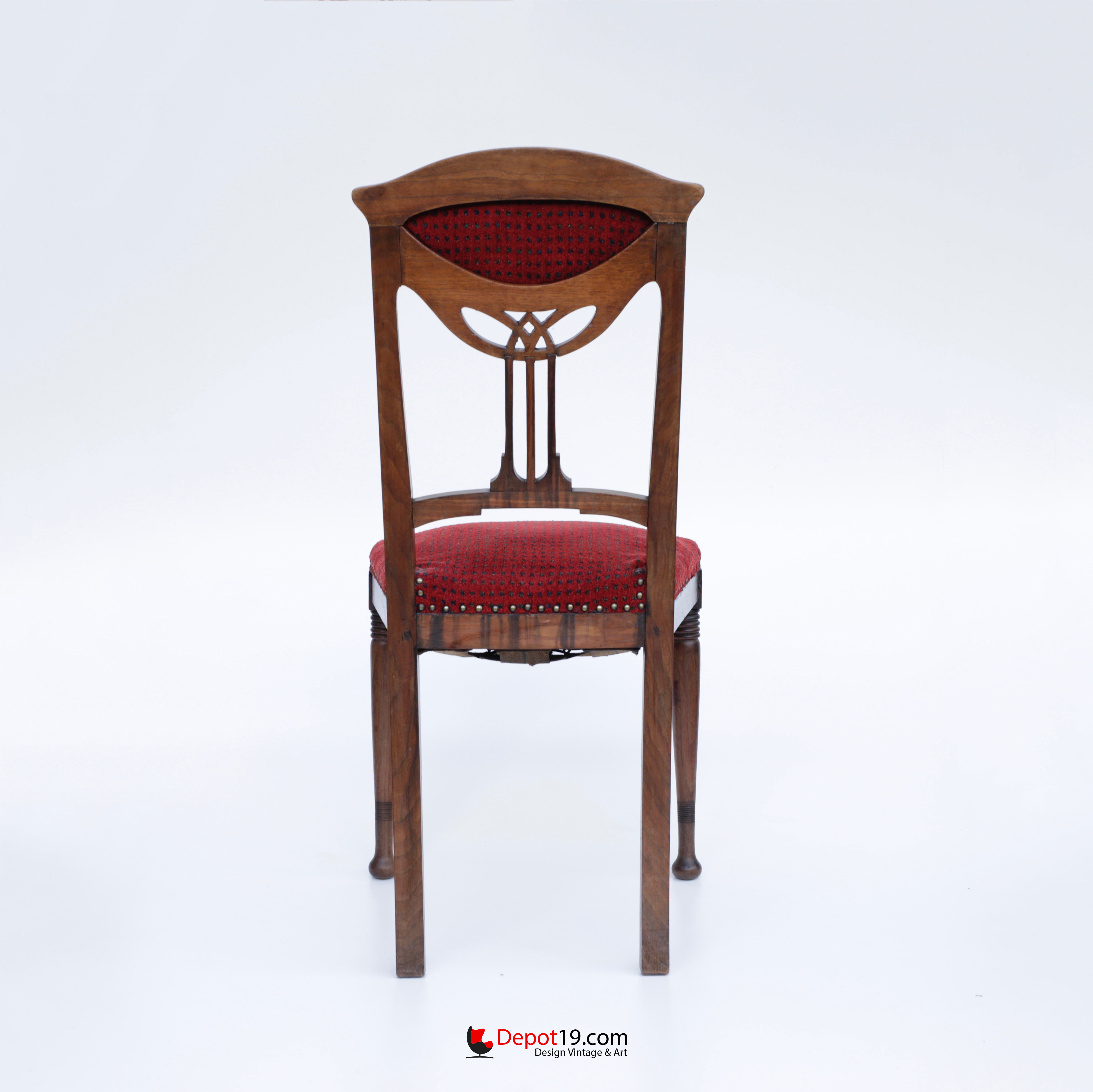 Twee graden Boekhouder Molester Jugendstil art deco stijl stoel met houtsnijwerk | Depot 19