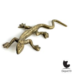 Alternative view of Vintage messing beeld hagedis klein Franz Bergmann stijl