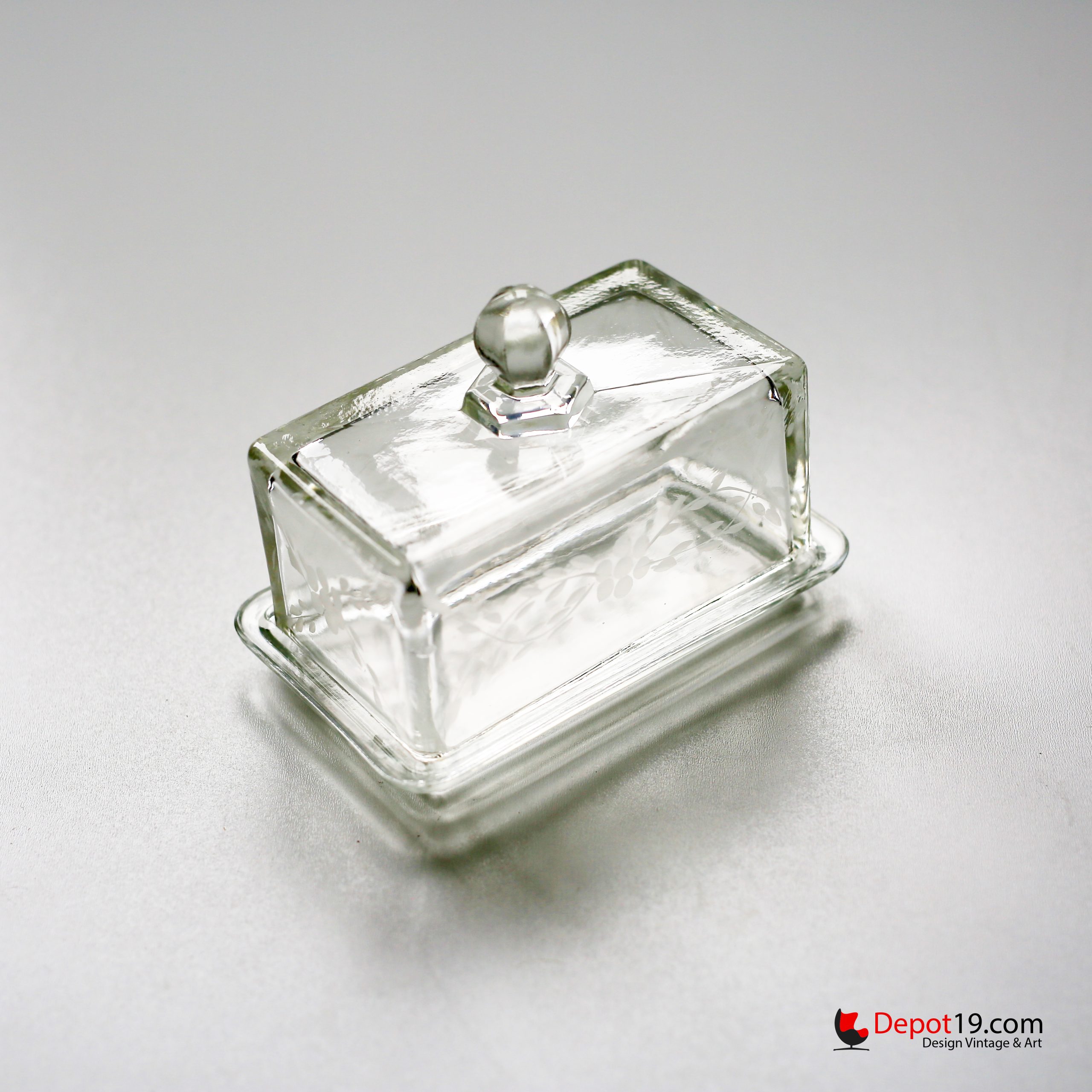 Art Deco Glazen botervloot 1930s Persglas Andries Copier stijl - Afbeelding 4