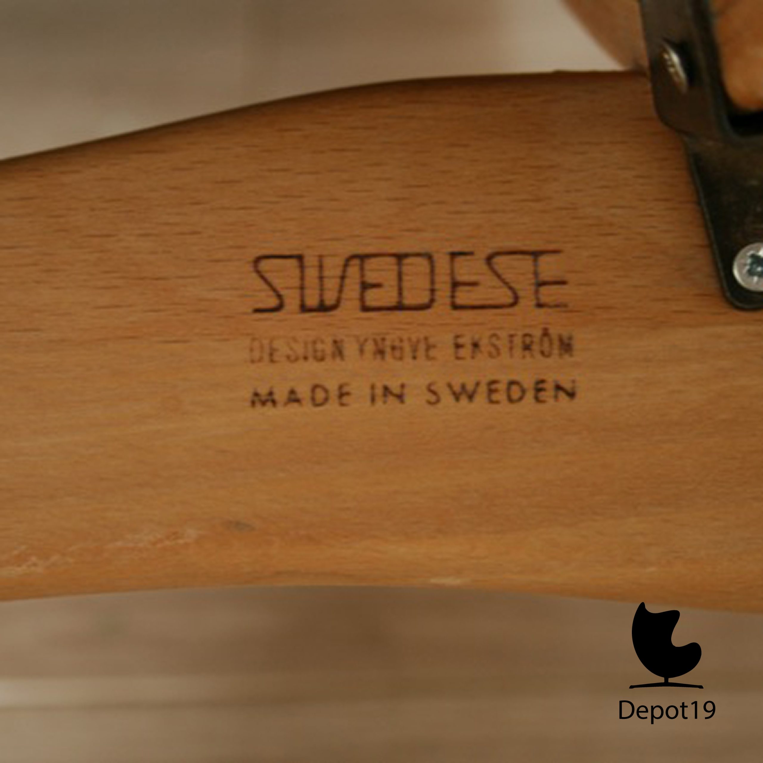 Lamino Fauteuil Ekstrom Swedese 1950s donker bruin - Afbeelding 4