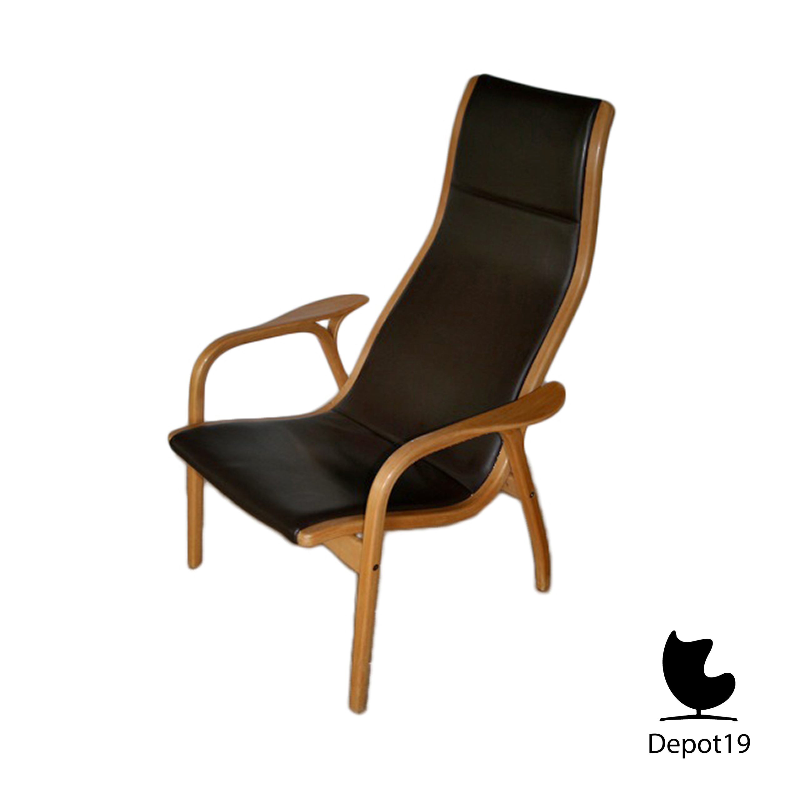 Lamino Fauteuil Ekstrom Swedese 1950s donker bruin - Afbeelding 3