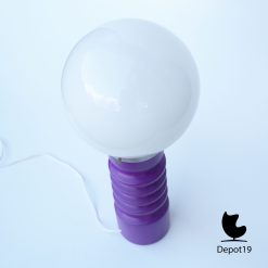 Alternative view of Paarse retro design lamp keramiek 1970s