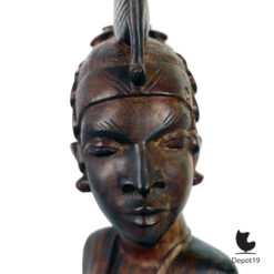 Fulani Vrouw Houten sculptuur gesneden uit ebbenhout 1950s
