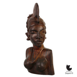 Fulani Vrouw Houten sculptuur gesneden uit ebbenhout 1950s 7