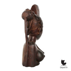 Fulani Vrouw Houten sculptuur gesneden uit ebbenhout 1950s 3