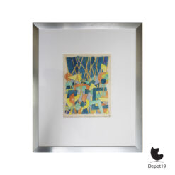 Henk Zweerus Abstracte compositie gouache schilderij 1991