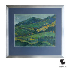 Henk Zweerus Provence Cipressen gouache schilderij 1973 overzicht