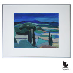 Karel Bleijenberg Landschap bij St Rémy de Provence gouache op papier 1956 1