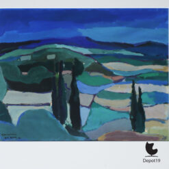 Karel Bleijenberg Landschap bij St Rémy de Provence gouache op papier 1956 2