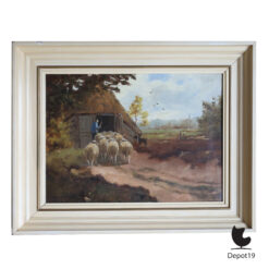 Martinus Nefkens schilderij olieverf Terug naar de kooi ca 1900 1