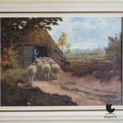 Martinus Nefkens schilderij olieverf Terug naar de kooi ca 1900 2