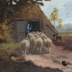 Martinus Nefkens schilderij olieverf Terug naar de kooi ca 1900 3