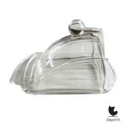 Andries Copier Art Deco kaasstolp met schaal – Leerdam – persglas ca 1930 1