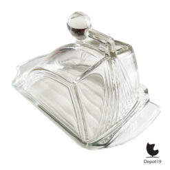 Andries Copier Art Deco kaasstolp met schaal – Leerdam – persglas ca 1930 2