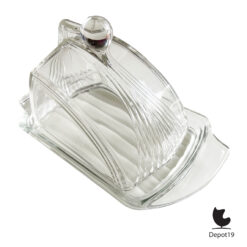 Andries Copier Art Deco kaasstolp met schaal – Leerdam – persglas ca 1930 4