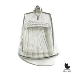 Andries Copier Art Deco kaasstolp met schaal – Leerdam – persglas ca 1930 5