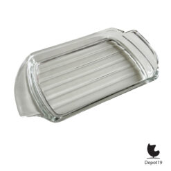 Andries Copier Art Deco kaasstolp met schaal – Leerdam – persglas ca 1930 6