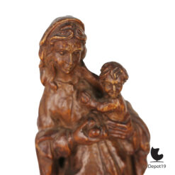Val Gardena sculptuur Maria en Kind handgesneden 40 cm 5