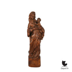 Val Gardena sculptuur Maria en Kind handgesneden 40 cm 6