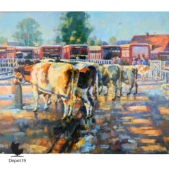 Ben Dales Veemarkt te Zwolle olieverf 1980s 3