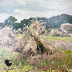 Andries Verleur korenschoven olieverfschilderij