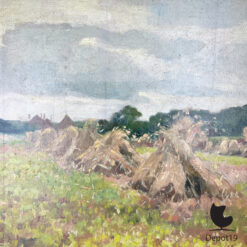 Andries Verleur korenschoven olieverfschilderij