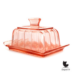 Alternative view of Licht Rose Copier kaasstolp Leerdam glasfabriek Art deco 1930s