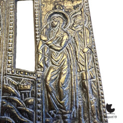 Russisch orthodox bronzen kruis – Oudgelovig – 1820-1860 – Groot huisaltaarkruis met Golgotha-iconografie 3
