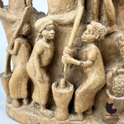 Ghanees Afrikaans Houtsnijwerk Dorpsleven 1960s