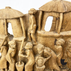 Ghanees Afrikaans Houtsnijwerk Dorpsleven 1960s