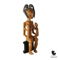 Akan Ghanese houtsculptuur tweeling moederbeeld ca 1960 1