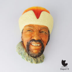 Bossons Himalayan wandkop handbeschilderd karakterhoofd uit gips Engeland 1966