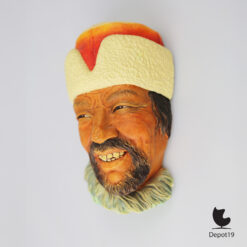 Bossons Himalayan wandkop handbeschilderd karakterhoofd uit gips Engeland 1966