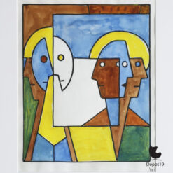 Henk Zweerus Abstract gouache 