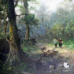 Hermanus Johannes Veger Bospad met twee wandelaars detail 2