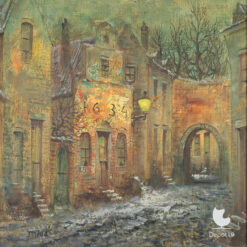 Jacob van der Messe schilderij Oud Hollands straatje 1970s detail 2
