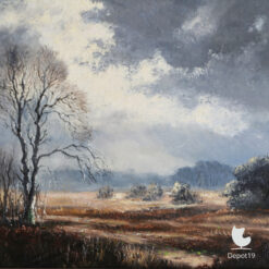 Johan Ebregt Donkere Wolken Boven de Hei olieverf op board 3