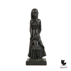 Leonardo Art Moeder kind gesigneerd bronsafwerking gips 1967 vooraanzicht