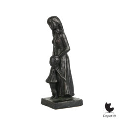 Leonardo Art Moeder kind gesigneerd bronsafwerking gips 1967 zij 2