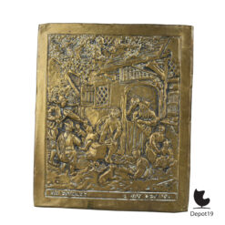 Ostade Koperreliëf De Vioolspeler naar Adriaen van Ostade ca1950