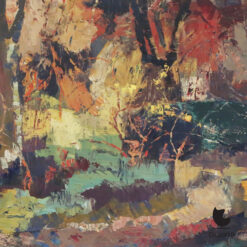 Piet Zwiers Het Bospad olieverf schilderij landschap 1950s 3