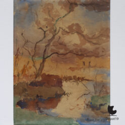 Pieter Roelof Zwiers Belterwiede bij Giethoorn aquarel 2