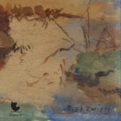 Pieter Roelof Zwiers Belterwiede bij Giethoorn aquarel signature