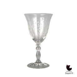 Rogaska Venetiaans gegraveerd kristalglas met bladmotief ca 1980s 6b