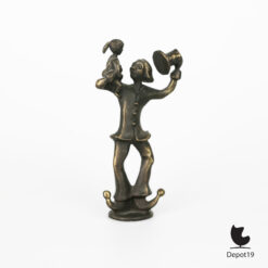 Sculptuur brons Corry Ammerlaan Artihove Clown met meisje 1990s