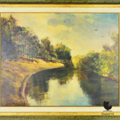 Ton Anconé schilderij rivierlandschap olieverf op doek ca 1960 2