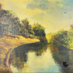 Ton Anconé schilderij rivierlandschap olieverf op doek ca 1960 3