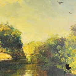 Ton Anconé schilderij rivierlandschap olieverf op doek ca 1960 5