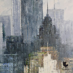 W Bonsall Skyline New York olieverf op doek detail 3