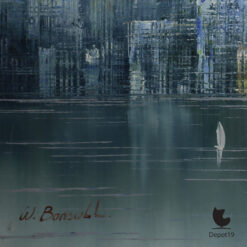 W Bonsall Skyline New York olieverf op doek detail signature